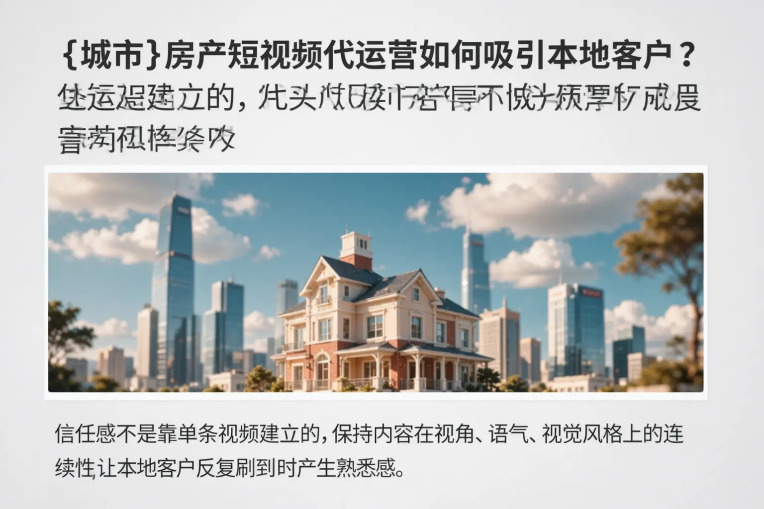 临桂房产短视频代运营如何吸引本地客户?